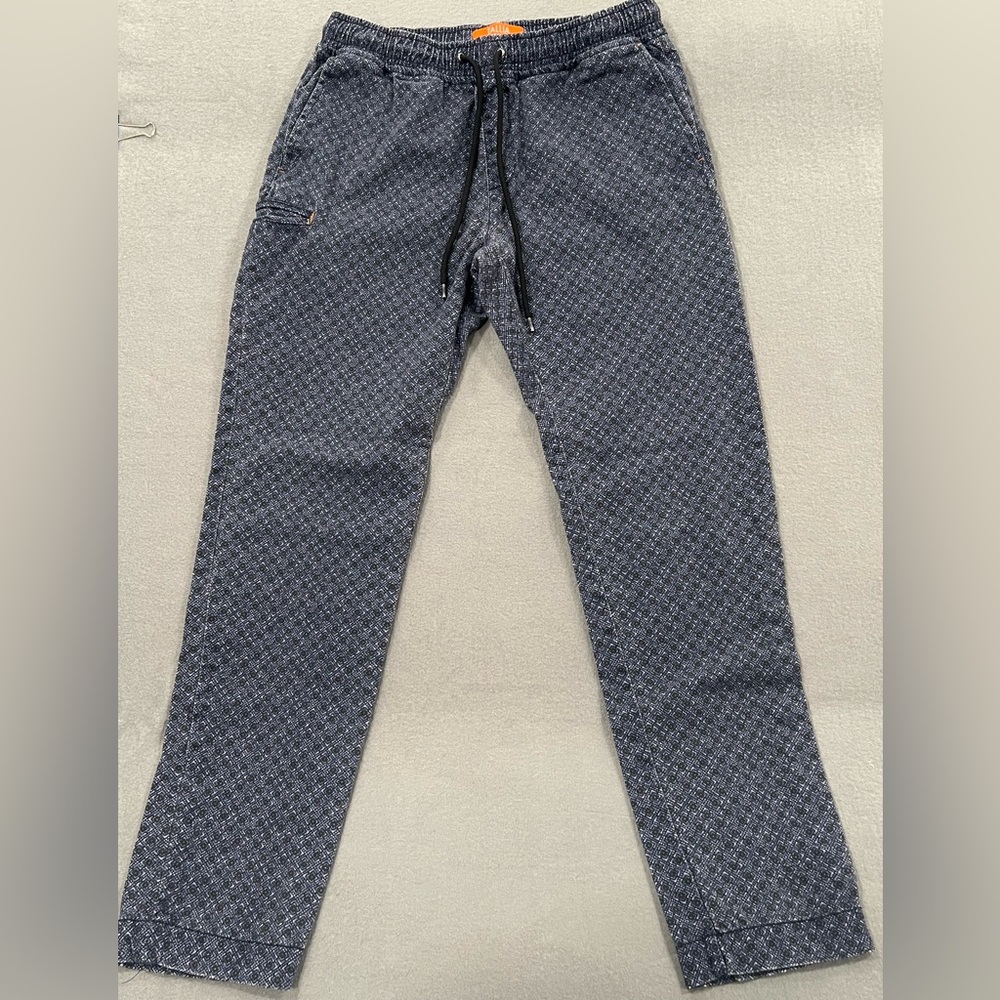 Tallia Sport Men’s Small Pants Blue Geometric Knit Elastic Waist Drawstring